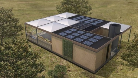 Das Energiesparhaus „Nexus“, entwickelt von Studierenden der TUM und der University of Texas at Austin (UTA)